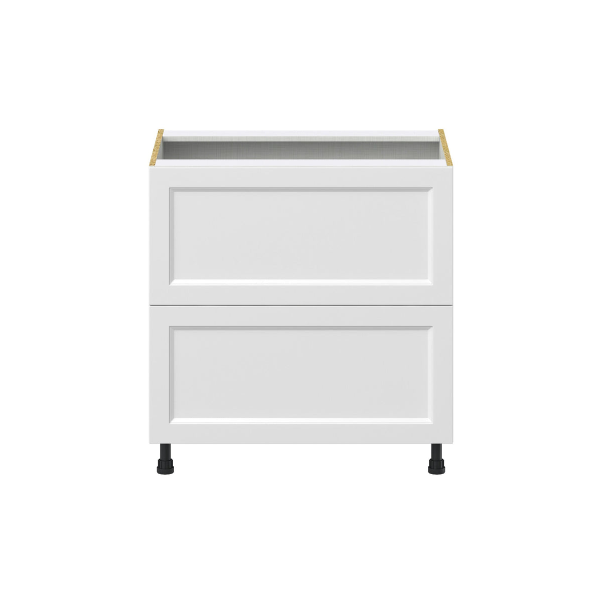 Hugo&Borg Riviera 33-in W x 34.5-in H x 24-in D Bright White 2-Drawer Base Fully Assembled Cabinet (Recessed Panel Style)