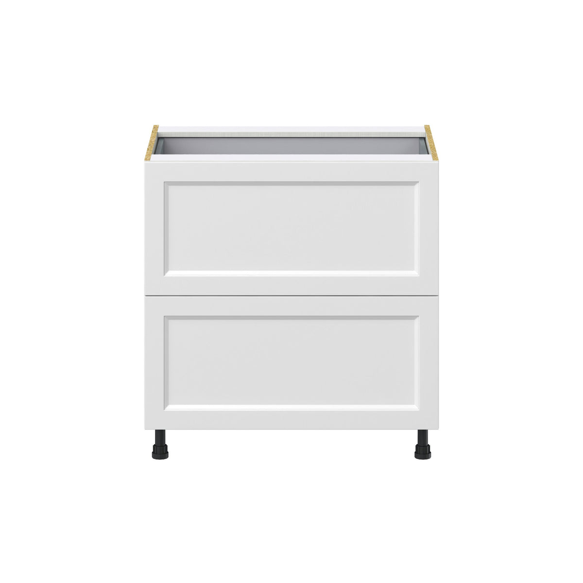 Hugo&Borg Riviera 33-in W x 34.5-in H x 24-in D Bright White 3-Drawer Base Fully Assembled Cabinet (Recessed Panel Style)