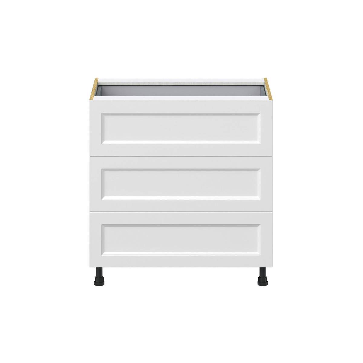 Hugo&Borg Riviera 33-in W x 34.5-in H x 24-in D Bright White 4-Drawer Base Fully Assembled Cabinet (Recessed Panel Style)