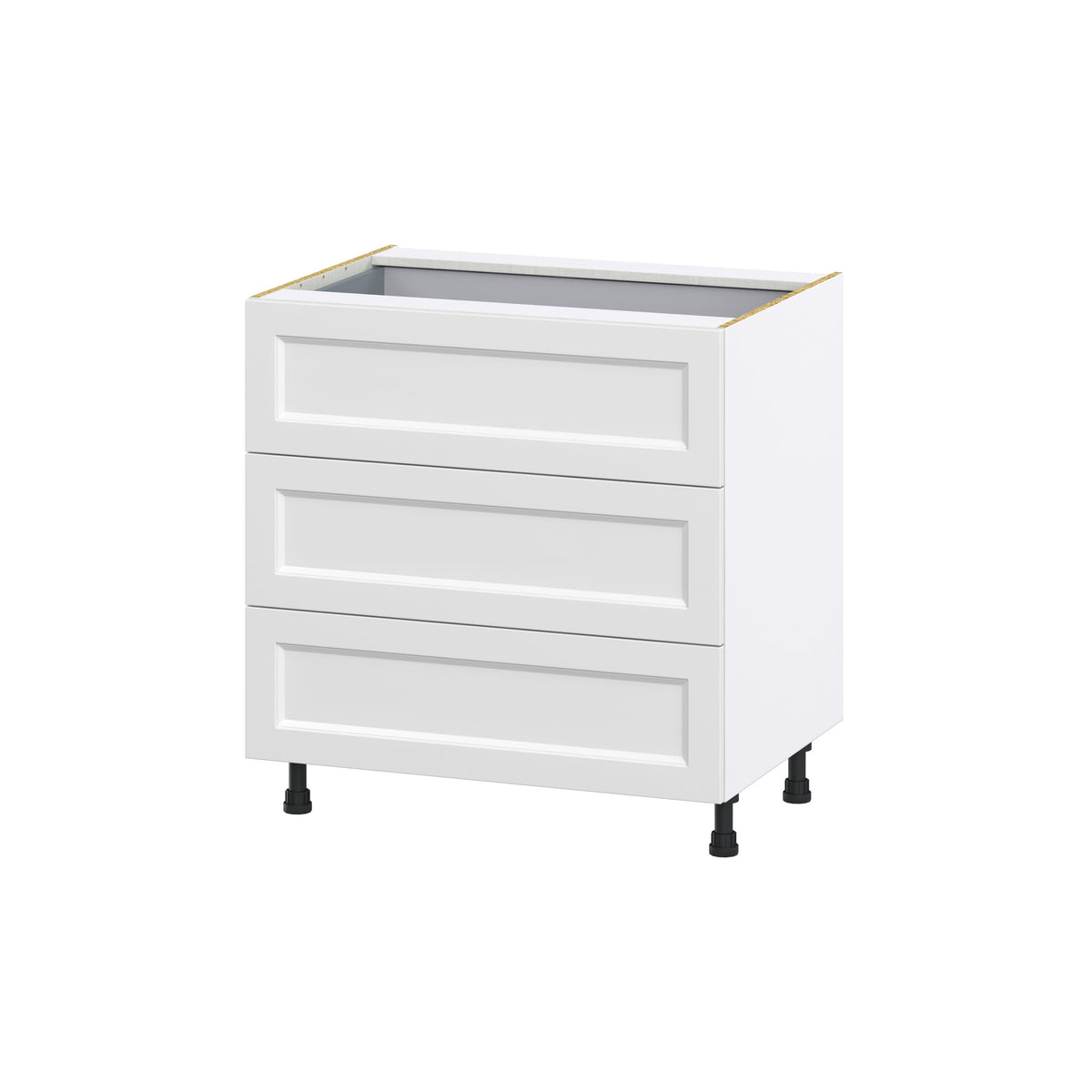 Hugo&Borg Riviera 33-in W x 34.5-in H x 24-in D Bright White 4-Drawer Base Fully Assembled Cabinet (Recessed Panel Style)
