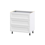 Hugo&Borg Riviera 33-in W x 34.5-in H x 24-in D Bright White 4-Drawer Base Fully Assembled Cabinet (Recessed Panel Style)
