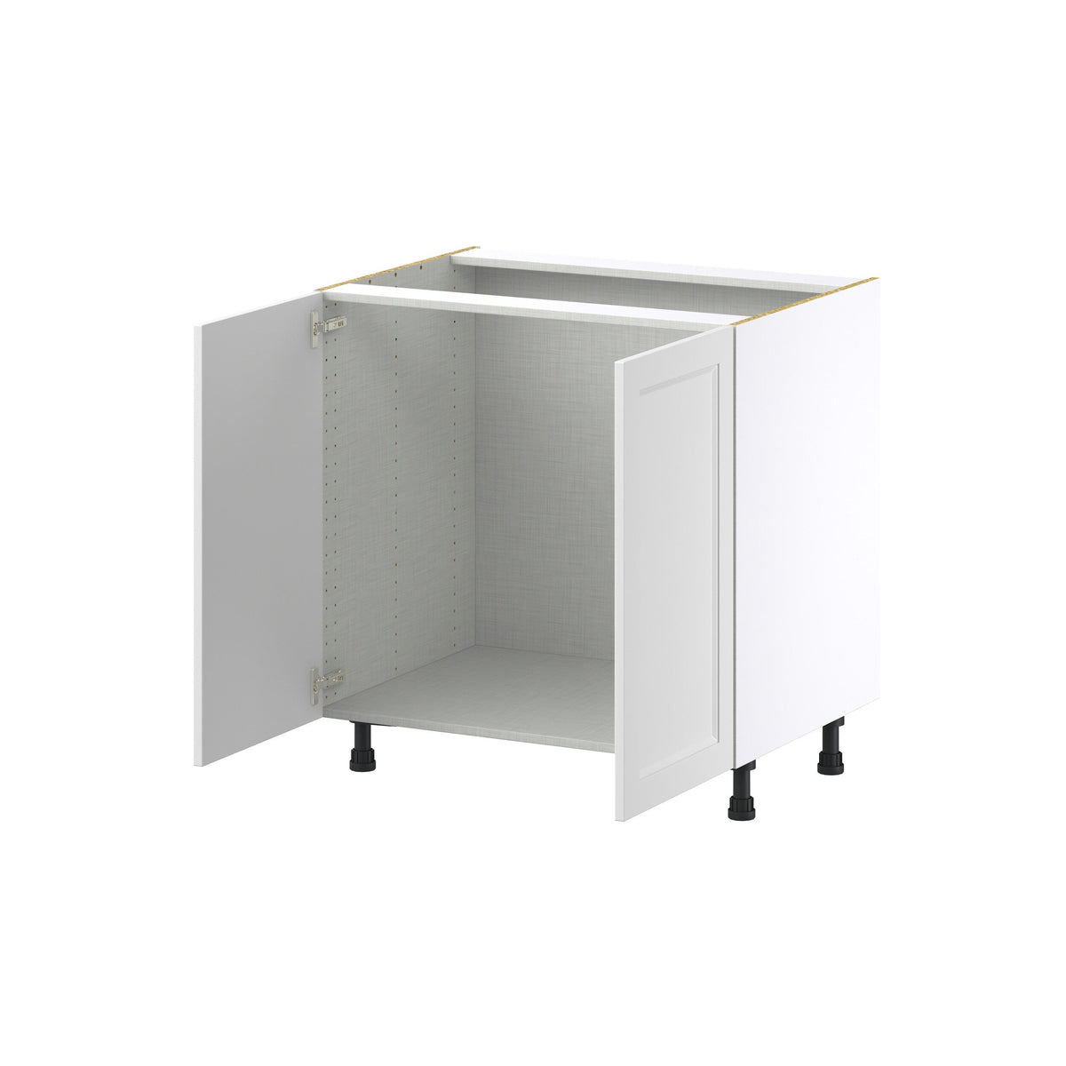 Hugo&Borg Riviera 33-in W x 34.5-in H x 24-in D Bright White Sink Base Fully Assembled Cabinet (Recessed Panel Shaker Style)