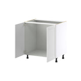 Hugo&Borg Riviera 33-in W x 34.5-in H x 24-in D Bright White Sink Base Fully Assembled Cabinet (Recessed Panel Shaker Style)