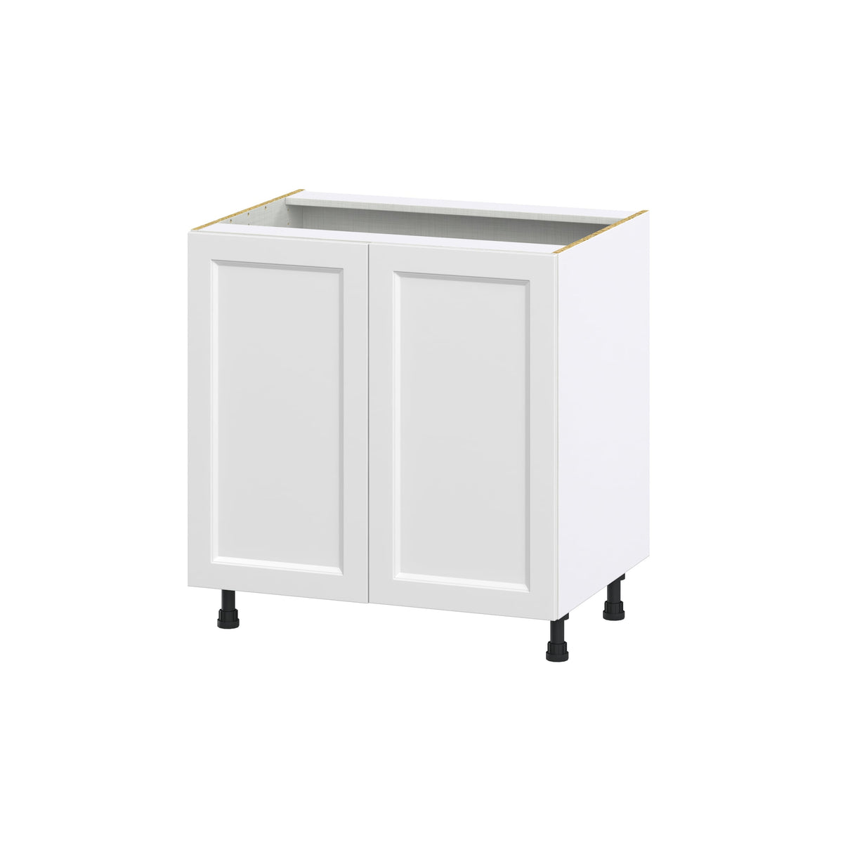 Hugo&Borg Riviera 33-in W x 34.5-in H x 24-in D Bright White Sink Base Fully Assembled Cabinet (Recessed Panel Shaker Style)