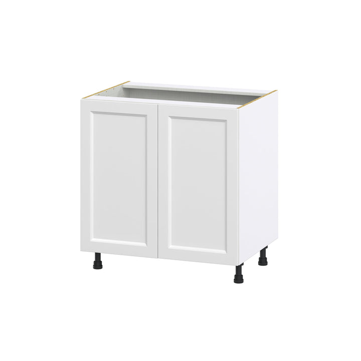 Hugo&Borg Riviera 33-in W x 34.5-in H x 24-in D Bright White Sink Base Fully Assembled Cabinet (Recessed Panel Shaker Style)