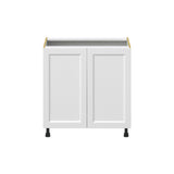 Hugo&Borg Riviera 33-in W x 34.5-in H x 24-in D Bright White Sink Base Fully Assembled Cabinet (Recessed Panel Shaker Style)