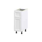 Hugo&Borg Riviera 12-in W x 34.5-in H x 25-in D Bright White 1-Drawer Base Fully Assembled Cabinet (Recessed Panel Shaker Style)