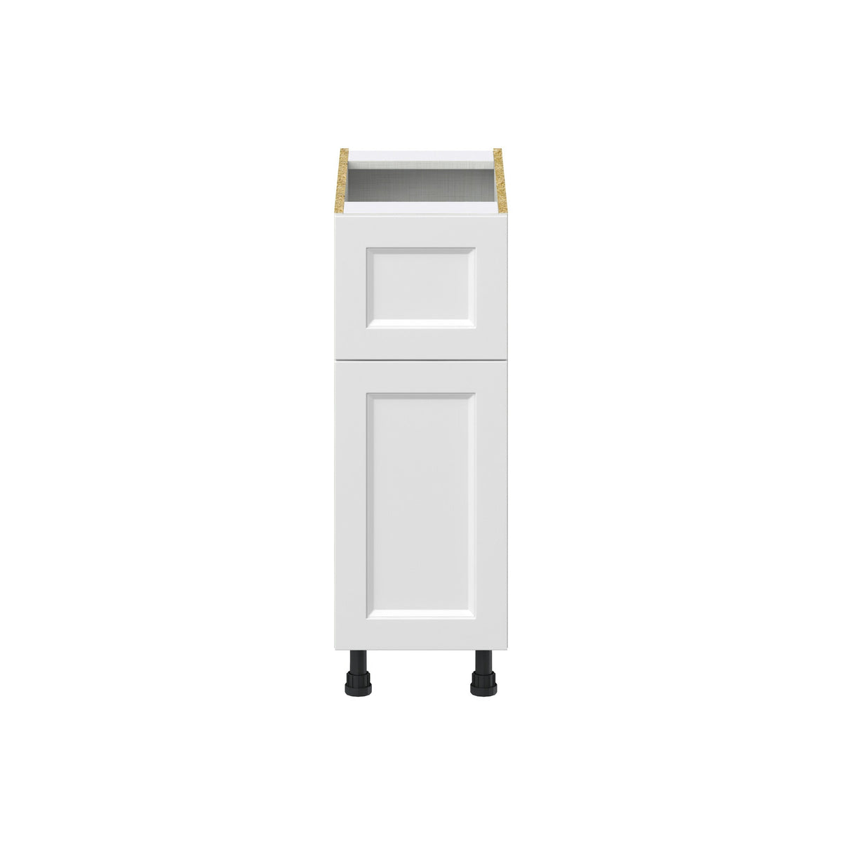 Hugo&Borg Riviera 12-in W x 34.5-in H x 25-in D Bright White 1-Drawer Base Fully Assembled Cabinet (Recessed Panel Shaker Style)