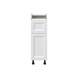 Hugo&Borg Riviera 12-in W x 34.5-in H x 25-in D Bright White 1-Drawer Base Fully Assembled Cabinet (Recessed Panel Shaker Style)