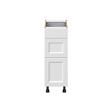 Hugo&Borg Riviera 12-in W x 34.5-in H x 24-in D Bright White 3-Drawer Base Fully Assembled Cabinet (Recessed Panel Style)