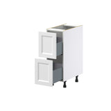 Hugo&Borg Riviera 12-in W x 34.5-in H x 24-in D Bright White 2-Drawer Base Fully Assembled Cabinet (Recessed Panel Style)