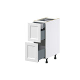 Hugo&Borg Riviera 12-in W x 34.5-in H x 24-in D Bright White 3-Drawer Base Fully Assembled Cabinet (Recessed Panel Style)