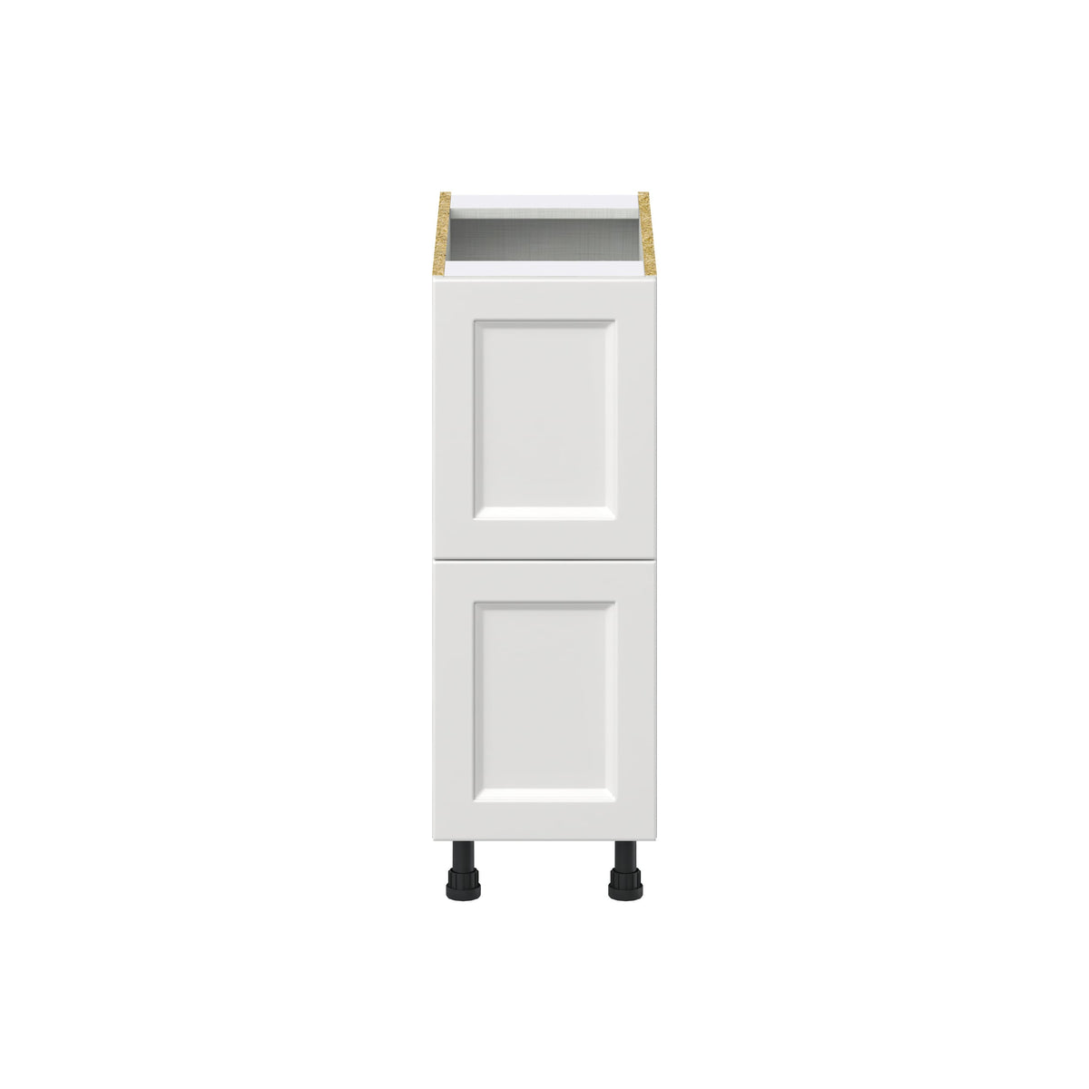 Hugo&Borg Riviera 12-in W x 34.5-in H x 24-in D Bright White 2-Drawer Base Fully Assembled Cabinet (Recessed Panel Style)