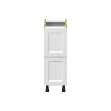 Hugo&Borg Riviera 12-in W x 34.5-in H x 24-in D Bright White 2-Drawer Base Fully Assembled Cabinet (Recessed Panel Style)