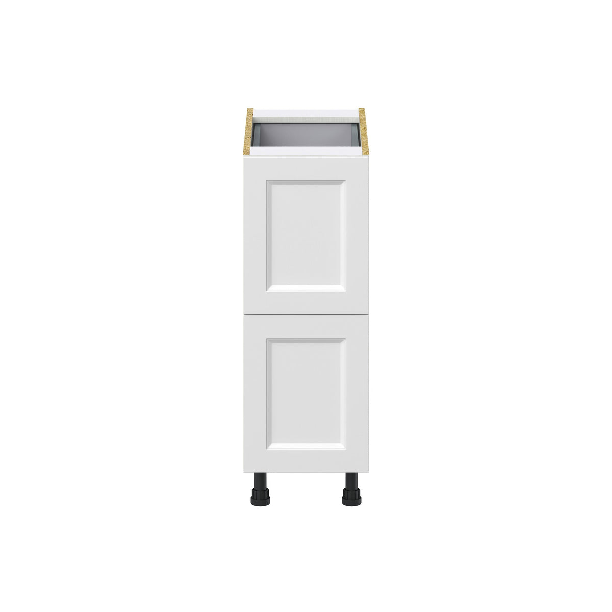 Hugo&Borg Riviera 12-in W x 34.5-in H x 24-in D Bright White 3-Drawer Base Fully Assembled Cabinet (Recessed Panel Style)