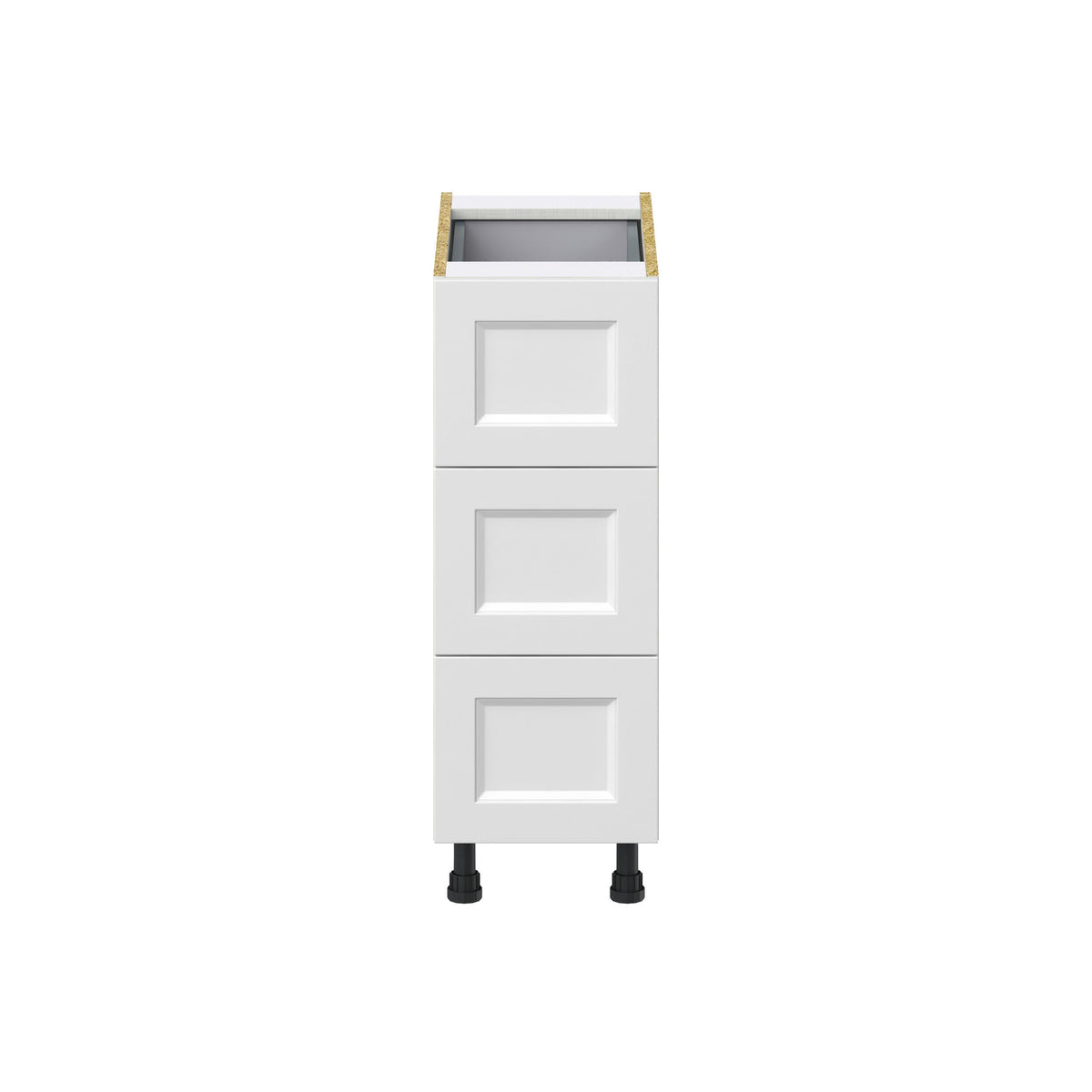 Hugo&Borg Riviera 12-in W x 34.5-in H x 24-in D Bright White 4-Drawer Base Fully Assembled Cabinet (Recessed Panel Style)