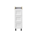 Hugo&Borg Riviera 12-in W x 34.5-in H x 24-in D Bright White 4-Drawer Base Fully Assembled Cabinet (Recessed Panel Style)