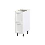 Hugo&Borg Riviera 12-in W x 34.5-in H x 24-in D Bright White 2-Drawer Base Fully Assembled Cabinet (Recessed Panel Style)
