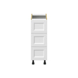Hugo&Borg Riviera 12-in W x 34.5-in H x 24-in D Bright White 3-Drawer Base Fully Assembled Cabinet (Recessed Panel Style)