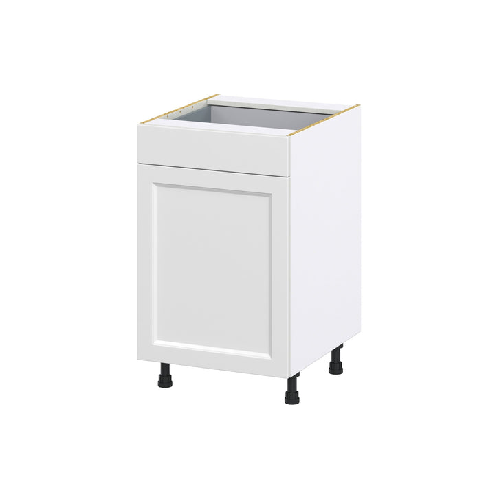 Hugo&Borg Riviera 21-in W x 34.5-in H x 24-in D Bright White 1-Drawer Base Fully Assembled Cabinet (Recessed Panel Shaker Style)