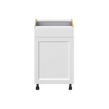 Hugo&Borg Riviera 21-in W x 34.5-in H x 24-in D Bright White 1-Drawer Base Fully Assembled Cabinet (Recessed Panel Shaker Style)