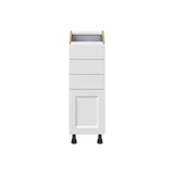 Hugo&Borg Riviera 12-in W x 34.5-in H x 24-in D Bright White 4-Drawer Base Fully Assembled Cabinet (Recessed Panel Style)