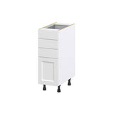 Hugo&Borg Riviera 12-in W x 34.5-in H x 24-in D Bright White 4-Drawer Base Fully Assembled Cabinet (Recessed Panel Style)