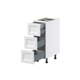 Hugo&Borg Riviera 12-in W x 34.5-in H x 24-in D Bright White 4-Drawer Base Fully Assembled Cabinet (Recessed Panel Style)
