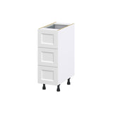 Hugo&Borg Riviera 12-in W x 34.5-in H x 24-in D Bright White 4-Drawer Base Fully Assembled Cabinet (Recessed Panel Style)