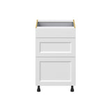 Hugo&Borg Riviera 21-in W x 34.5-in H x 24-in D Bright White 3-Drawer Base Fully Assembled Cabinet (Recessed Panel Style)