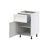 Hugo&Borg Riviera 21-in W x 34.5-in H x 25-in D Bright White 1-Drawer Base Fully Assembled Cabinet (Recessed Panel Shaker Style)