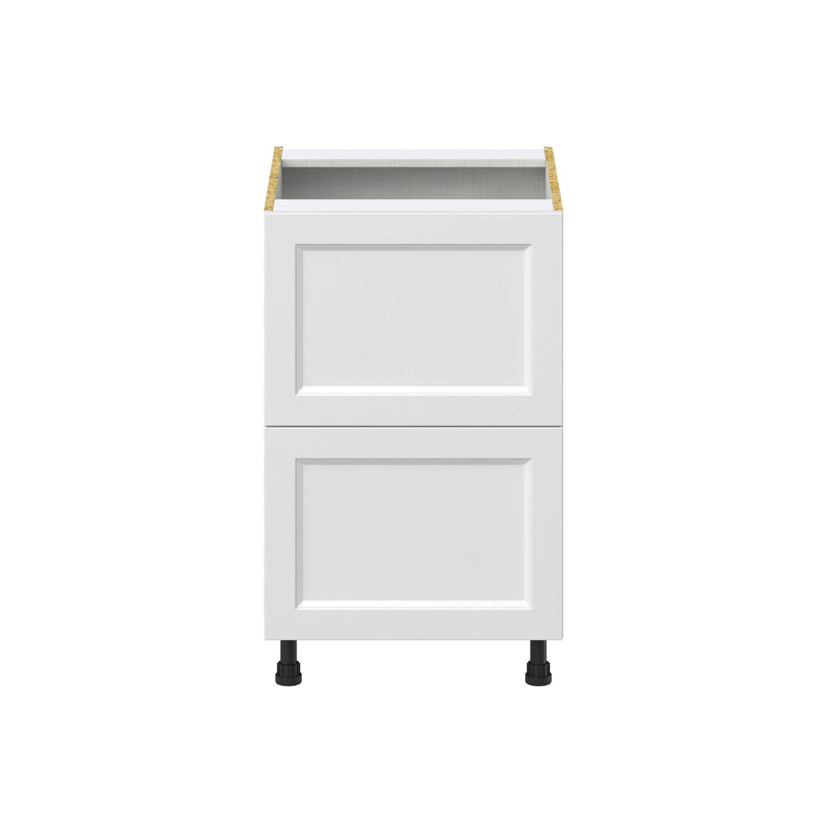 Hugo&Borg Riviera 21-in W x 34.5-in H x 24-in D Bright White 2-Drawer Base Fully Assembled Cabinet (Recessed Panel Style)