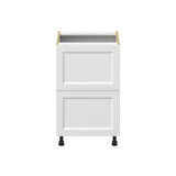 Hugo&Borg Riviera 21-in W x 34.5-in H x 24-in D Bright White 2-Drawer Base Fully Assembled Cabinet (Recessed Panel Style)