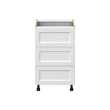 Hugo&Borg Riviera 21-in W x 34.5-in H x 24-in D Bright White 4-Drawer Base Fully Assembled Cabinet (Recessed Panel Style)
