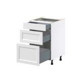 Hugo&Borg Riviera 21-in W x 34.5-in H x 24-in D Bright White 3-Drawer Base Fully Assembled Cabinet (Recessed Panel Style)