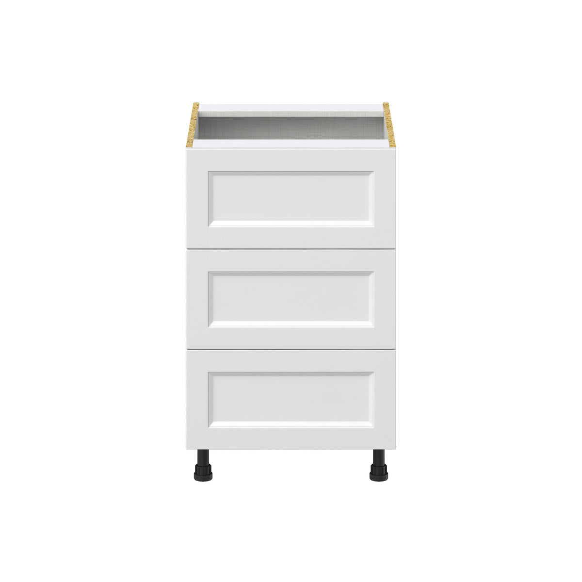 Hugo&Borg Riviera 21-in W x 34.5-in H x 24-in D Bright White 3-Drawer Base Fully Assembled Cabinet (Recessed Panel Style)