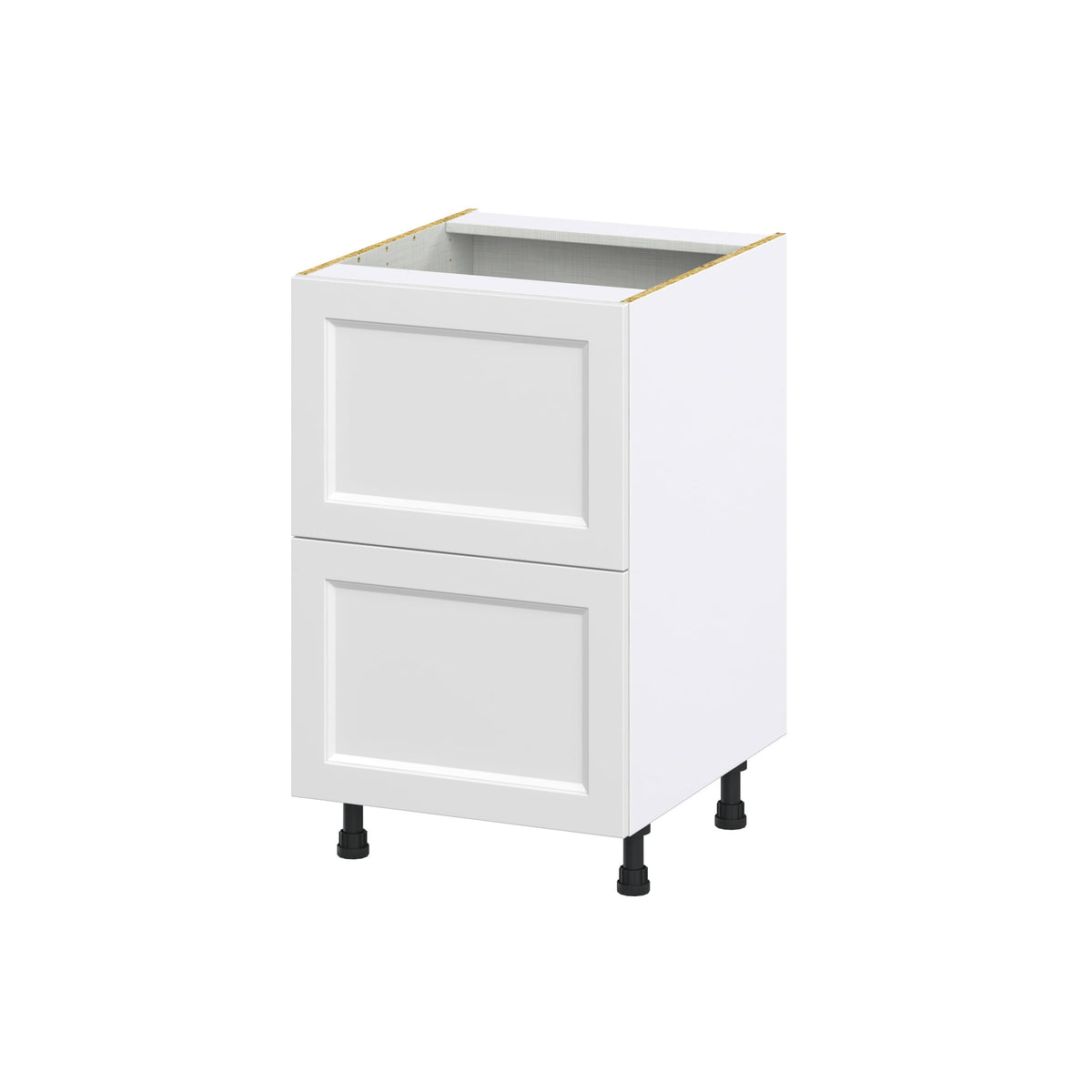 Hugo&Borg Riviera 21-in W x 34.5-in H x 24-in D Bright White 2-Drawer Base Fully Assembled Cabinet (Recessed Panel Style)