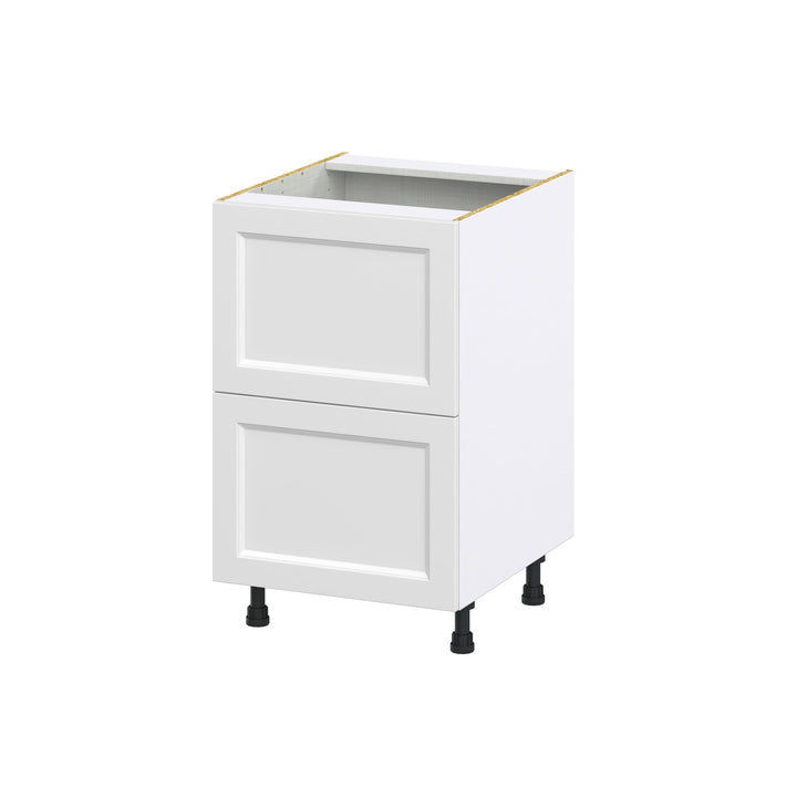 Hugo&Borg Riviera 21-in W x 34.5-in H x 24-in D Bright White 2-Drawer Base Fully Assembled Cabinet (Recessed Panel Style)
