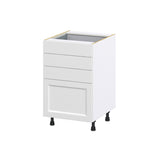 Hugo&Borg Riviera 21-in W x 34.5-in H x 24-in D Bright White 4-Drawer Base Fully Assembled Cabinet (Recessed Panel Style)