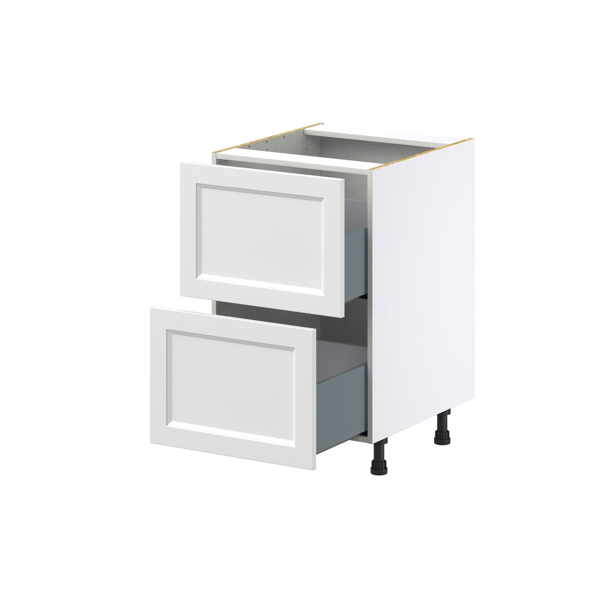 Hugo&Borg Riviera 21-in W x 34.5-in H x 24-in D Bright White 2-Drawer Base Fully Assembled Cabinet (Recessed Panel Style)