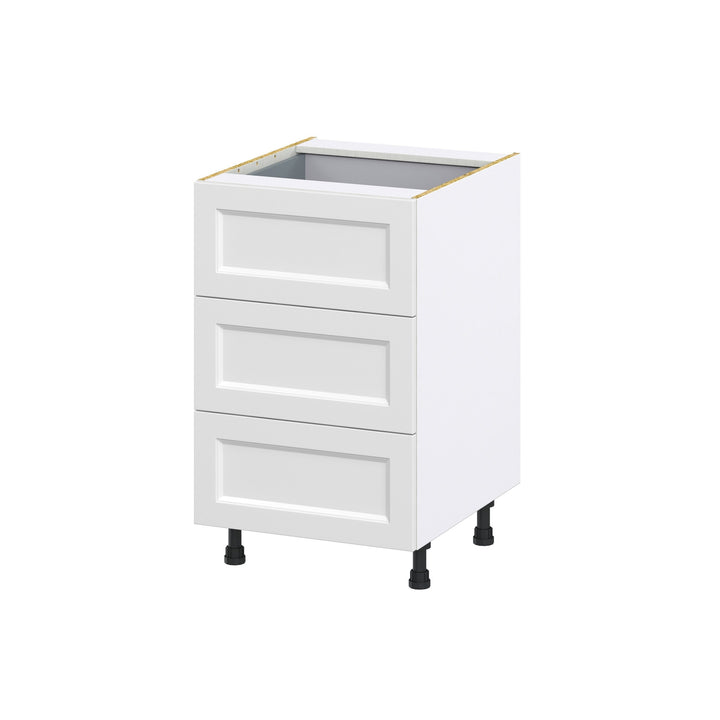 Hugo&Borg Riviera 21-in W x 34.5-in H x 24-in D Bright White 4-Drawer Base Fully Assembled Cabinet (Recessed Panel Style)