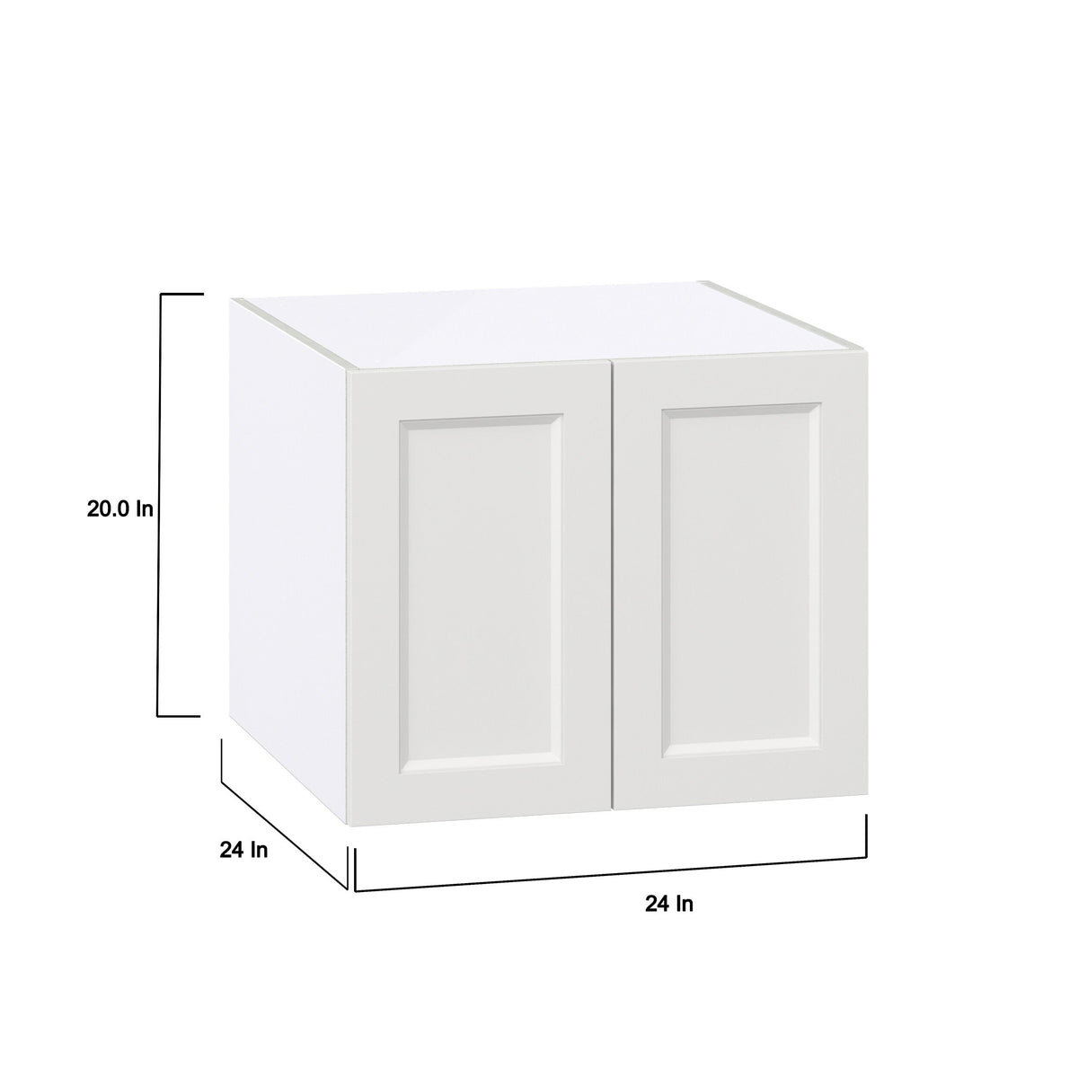 Hugo&Borg Riviera 24-in W x 20-in H x 24-in D Bright White Wall Fully Assembled Cabinet (Recessed Panel Shaker Door Style)