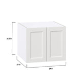 Hugo&Borg Riviera 24-in W x 20-in H x 24-in D Bright White Wall Fully Assembled Cabinet (Recessed Panel Shaker Door Style)