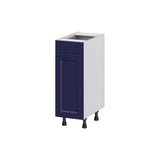 Hugo&Borg Lorette 12-in W x 34.5-in H x 21-in D Navy Blue 1-Drawer Base Fully Assembled Cabinet (Recessed Panel Shaker Door Style)