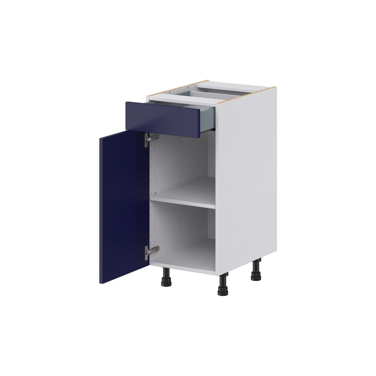 Hugo&Borg Lorette 15-in W x 34.5-in H x 21-in D Navy Blue 1-Drawer Base Fully Assembled Cabinet (Recessed Panel Shaker Door Style)