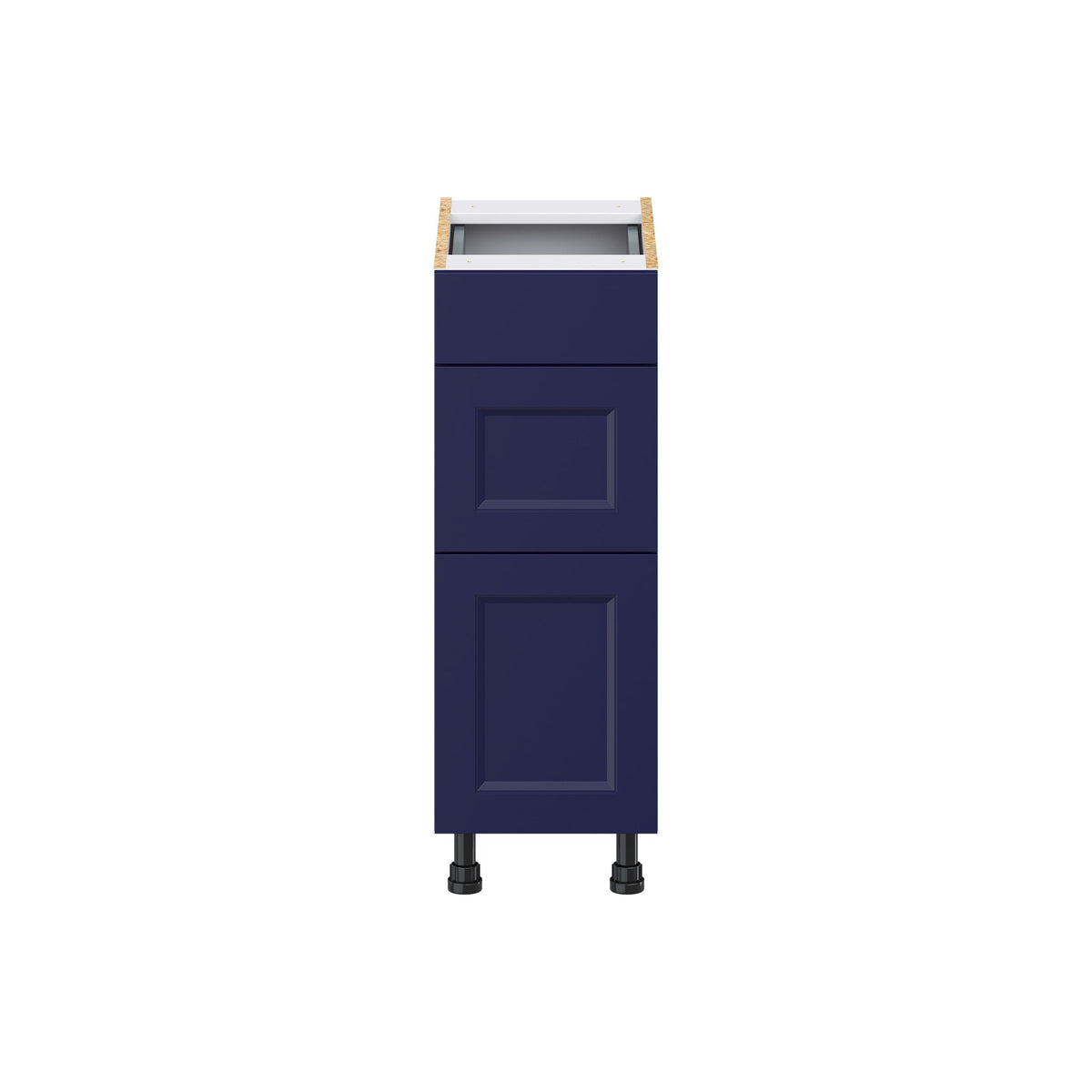 Hugo&Borg Lorette 12-in W x 34.5-in H x 21-in D Navy Blue 3-Drawer Base Fully Assembled Cabinet (Recessed Panel Style)