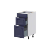 Hugo&Borg Lorette 15-in W x 34.5-in H x 21-in D Navy Blue 3-Drawer Base Fully Assembled Cabinet (Recessed Panel Style)