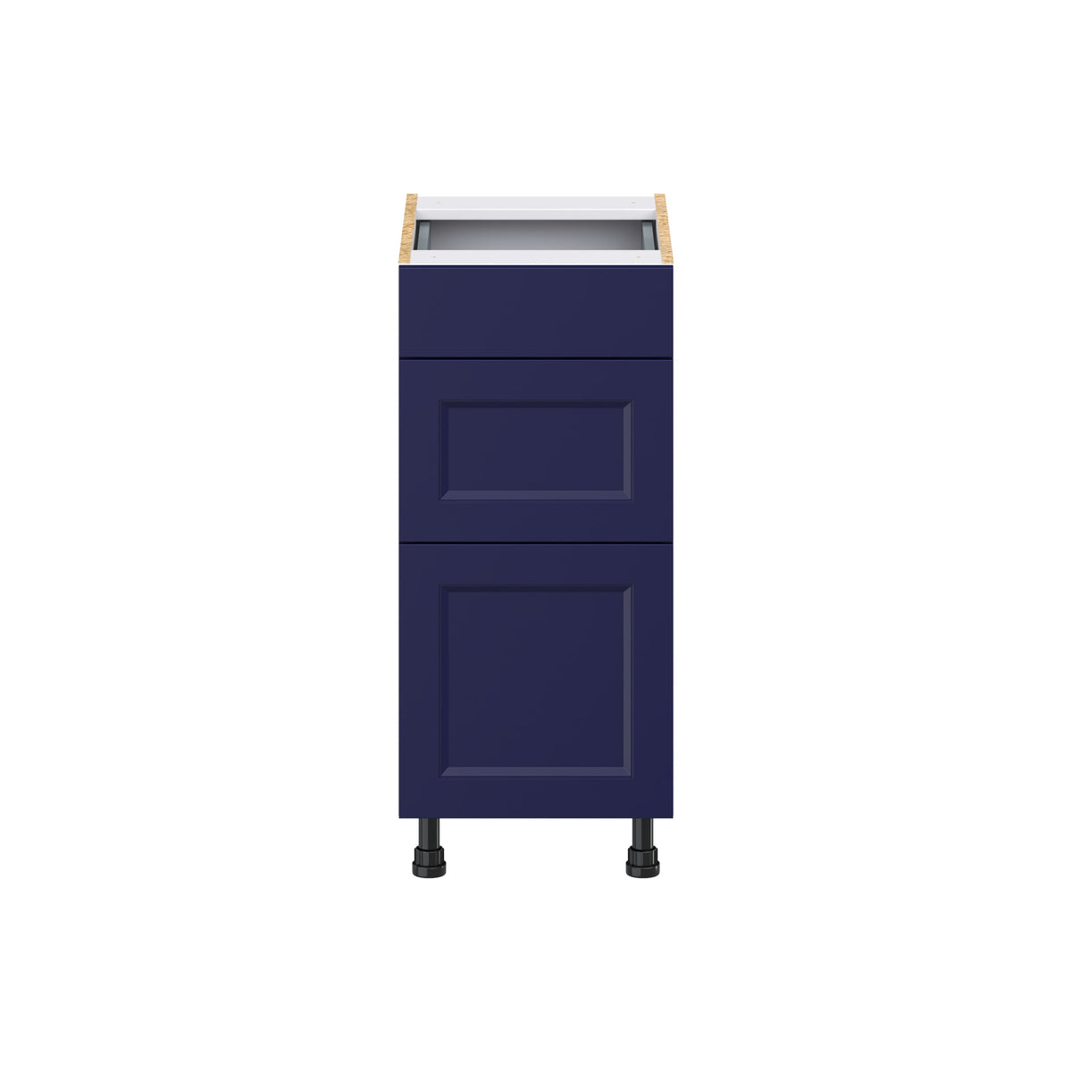 Hugo&Borg Lorette 15-in W x 34.5-in H x 21-in D Navy Blue 3-Drawer Base Fully Assembled Cabinet (Recessed Panel Style)