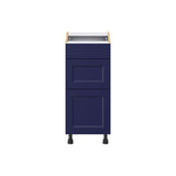 Hugo&Borg Lorette 15-in W x 34.5-in H x 21-in D Navy Blue 3-Drawer Base Fully Assembled Cabinet (Recessed Panel Style)