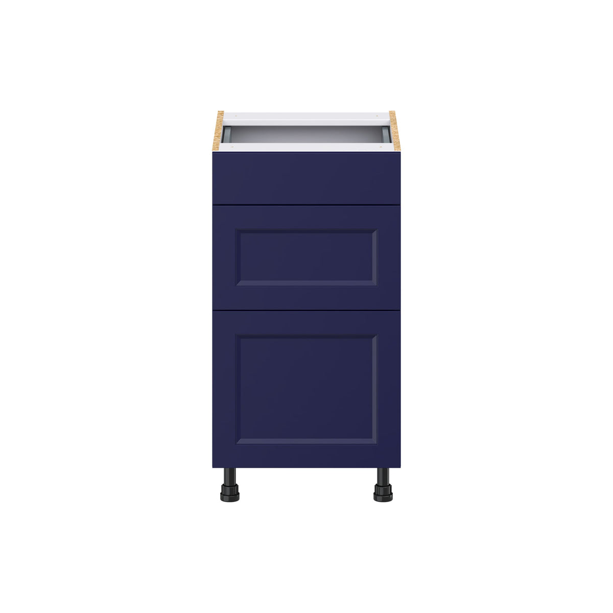 Hugo&Borg Lorette 18-in W x 34.5-in H x 21-in D Navy Blue 3-Drawer Base Fully Assembled Cabinet (Recessed Panel Style)